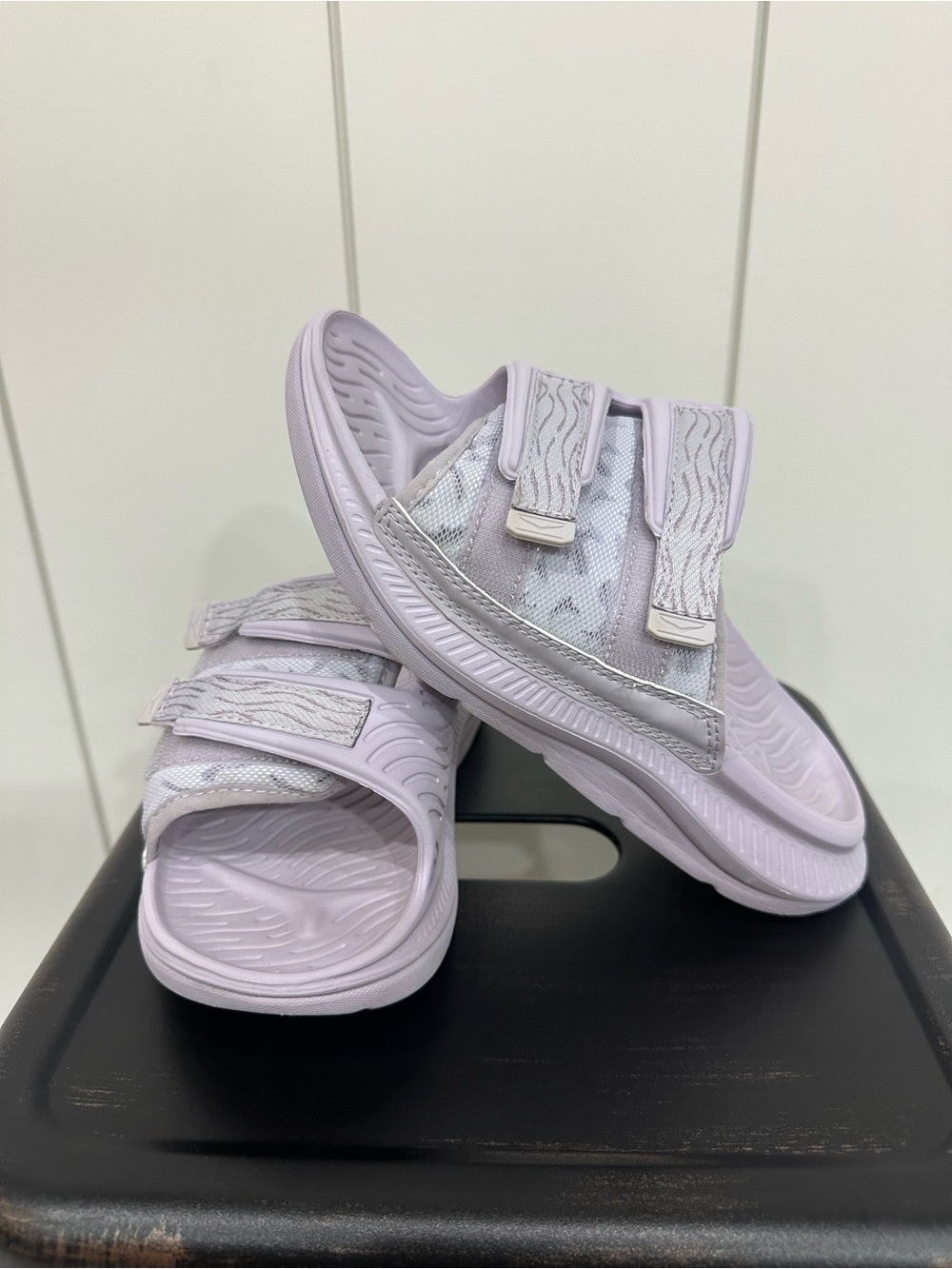 Hoka Lavender Slide Sandals with Dual Adjustable Straps